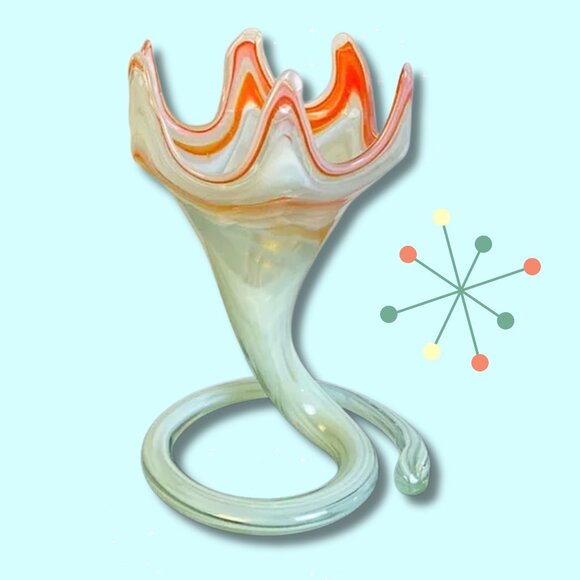 Other - Mid Century Modern Orange Glass Sculpture
